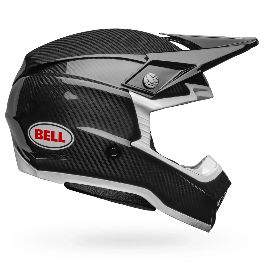 Bell Moto-10 Spherical Solid Helmet Gloss Black/White - Right Side View