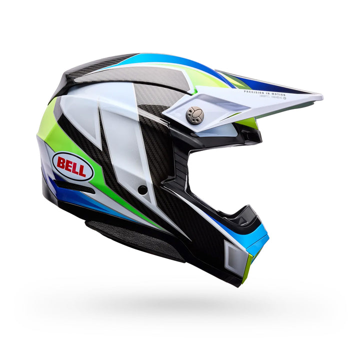 Bell Moto-10 Spherical Grid Helmet Gloss White/Black - Side View