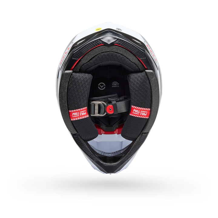 Bell Moto-10 Spherical Grid Helmet White/Black/Gray - Bottom Up View