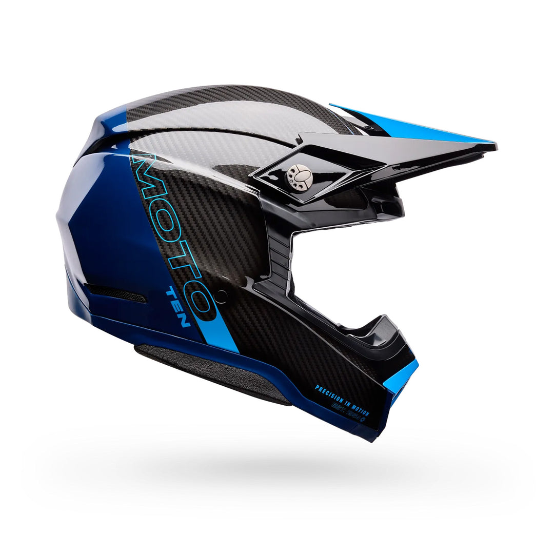 Bell Moto-10 Spherical Strike Helmet Gloss Blue - Side View