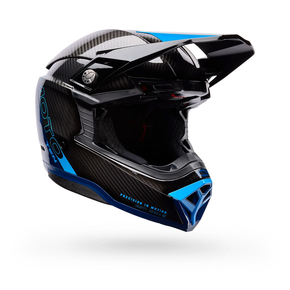 Bell Moto-10 Spherical Strike Helmet Gloss Blue - Front Side View