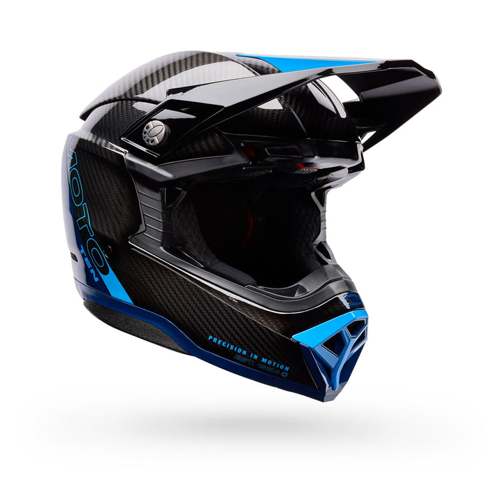 Bell Moto-10 Spherical Strike Helmet Gloss Blue - Front Side View