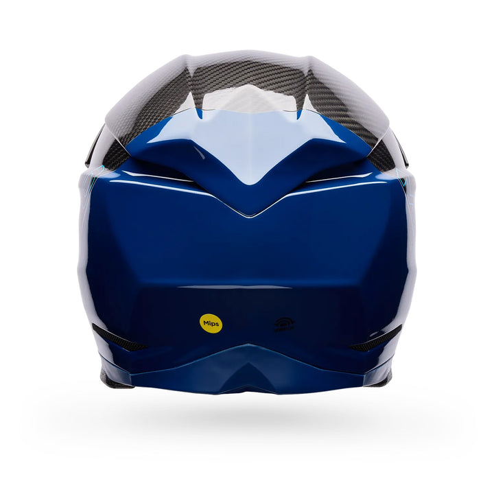 Bell Moto-10 Spherical Strike Helmet Gloss Blue - Rear View
