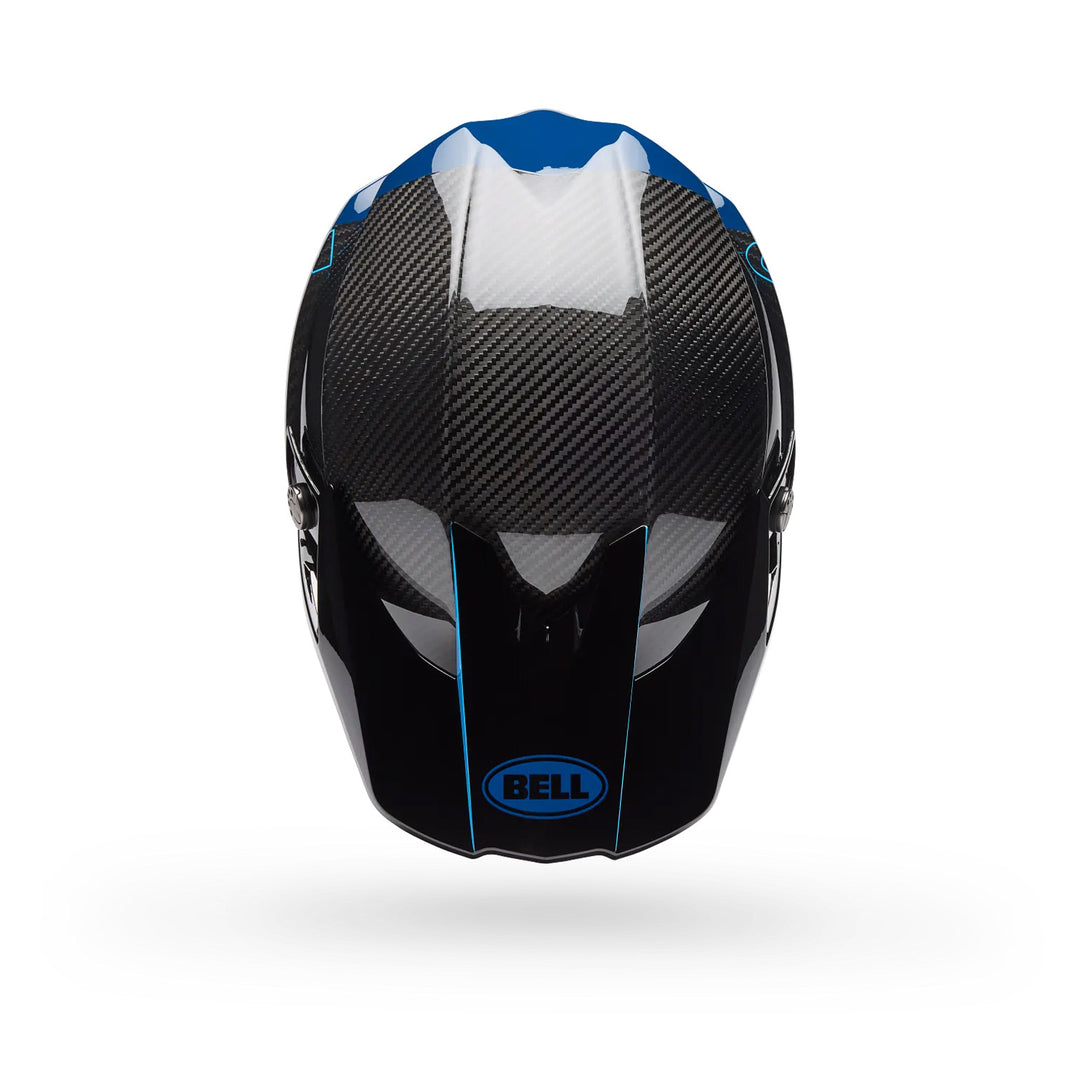Bell Moto-10 Spherical Strike Helmet Gloss Blue - Top Down View