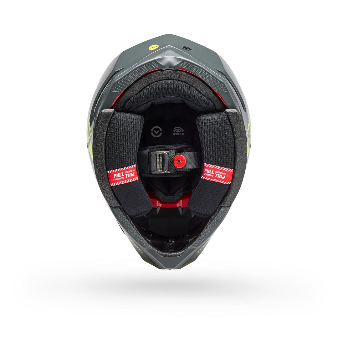 Bell Moto-10 Spherical Strike Helmet Gloss Yellow/Gray - Bottom Up View