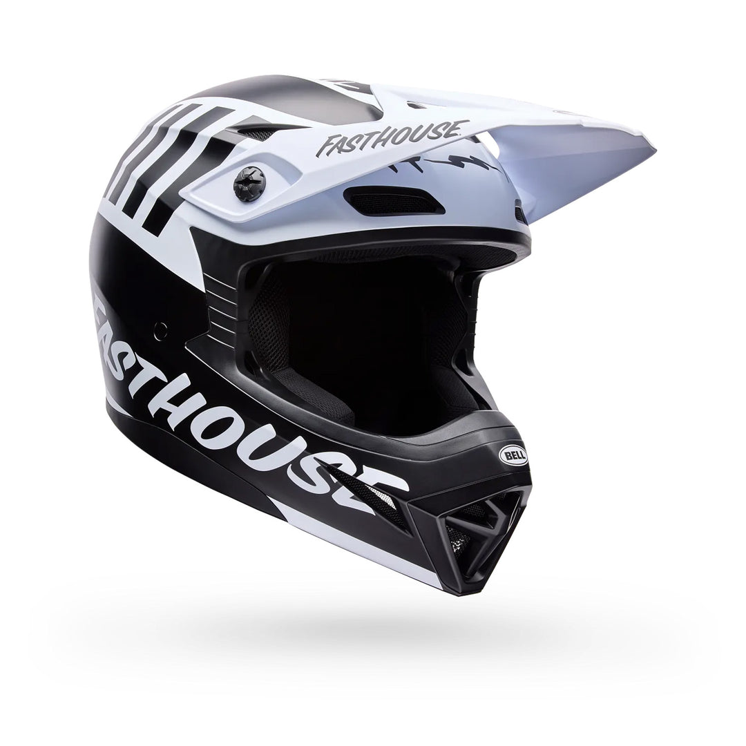 Bell MX-10 MIPS Fasthouse Helmet Black/White - Front Side View