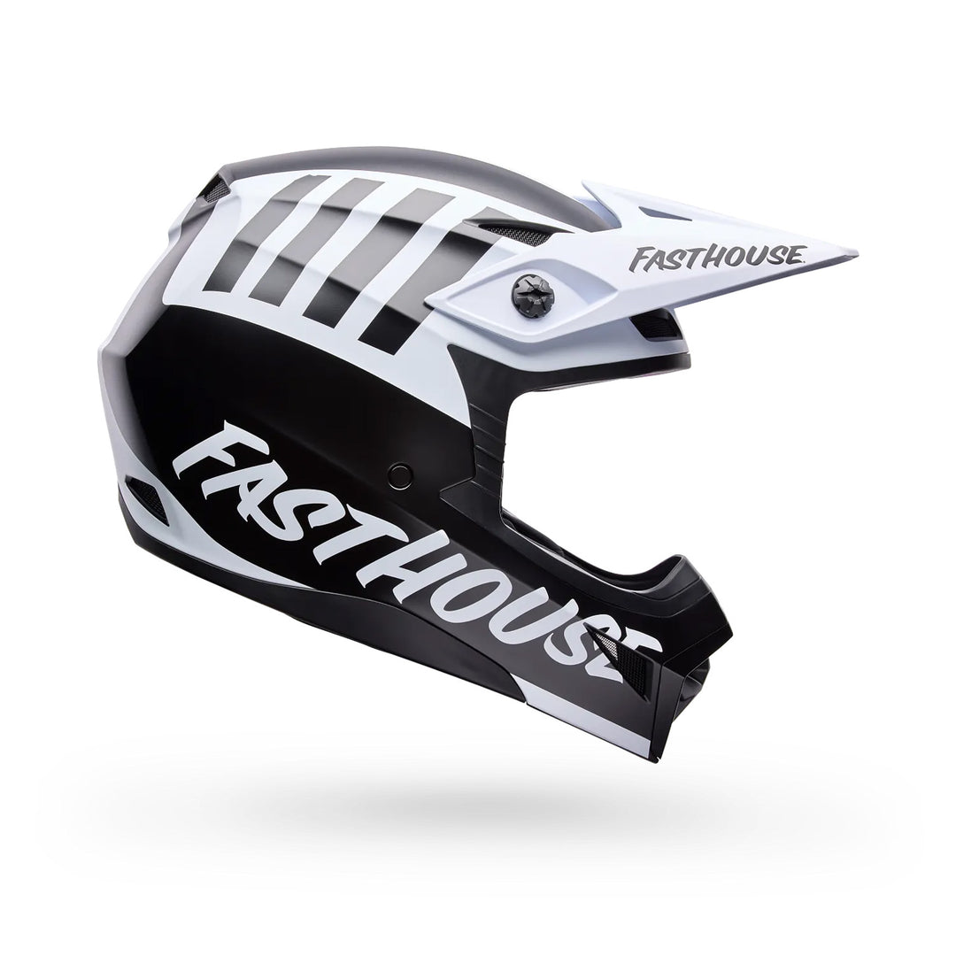 Bell MX-10 MIPS Fasthouse Helmet Black/White - Side View