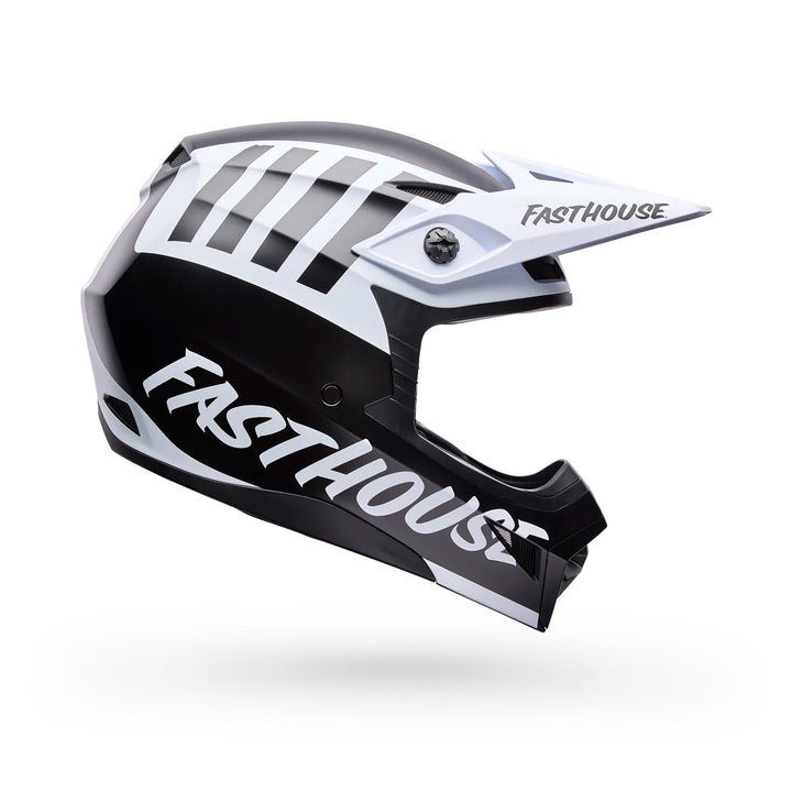 Bell MX-10 MIPS Fasthouse Helmet Black/White - Side View