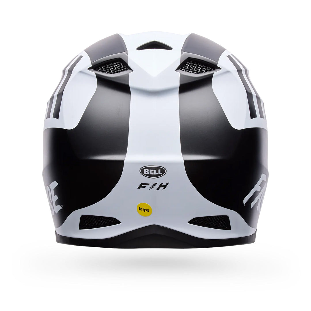 Bell MX-10 MIPS Fasthouse Helmet Black/White - Rear View