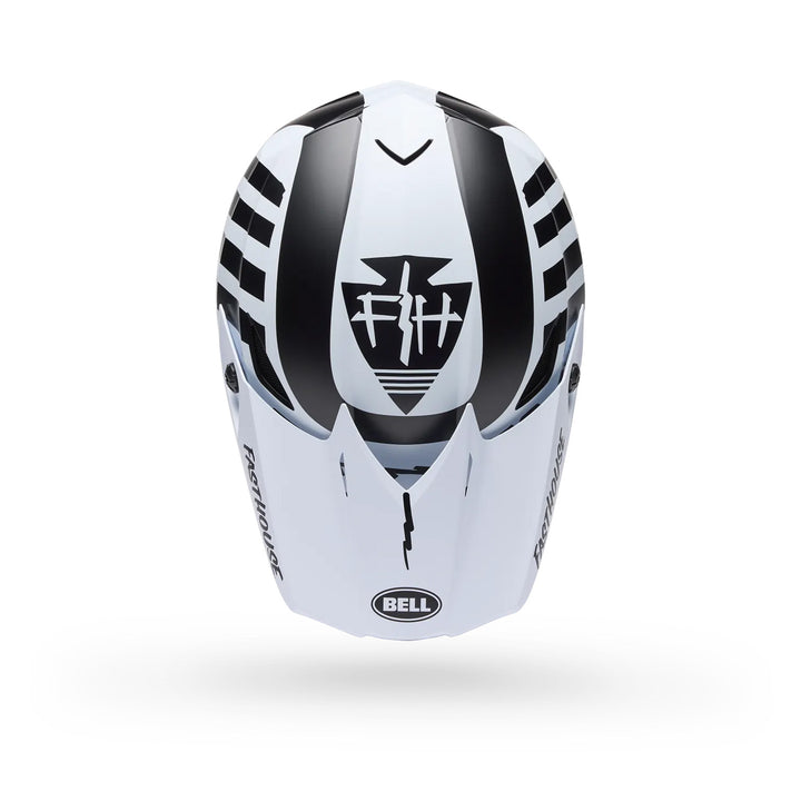 Bell MX-10 MIPS Fasthouse Helmet Black/White - Top Down View