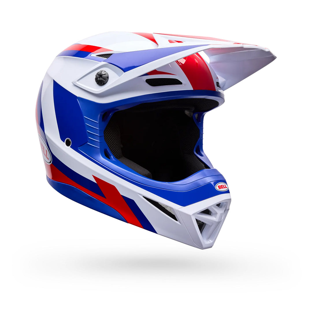Bell MX-10 MIPS Dyno Helmet Red/White - Front Side View