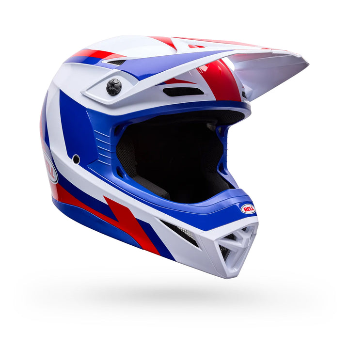 Bell MX-10 MIPS Dyno Helmet Red/White - Front Side View