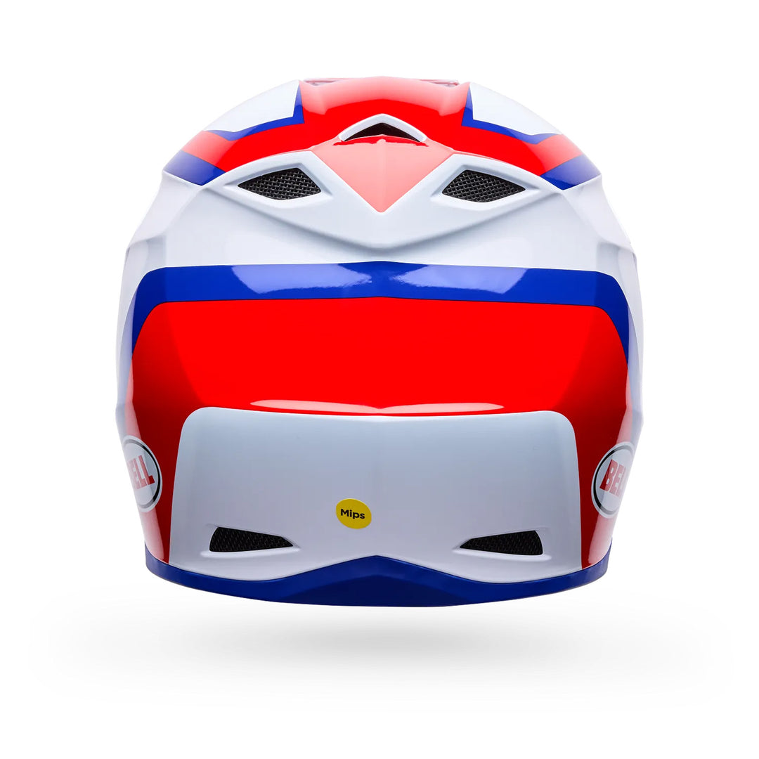Bell MX-10 MIPS Dyno Helmet Red/White - Rear View