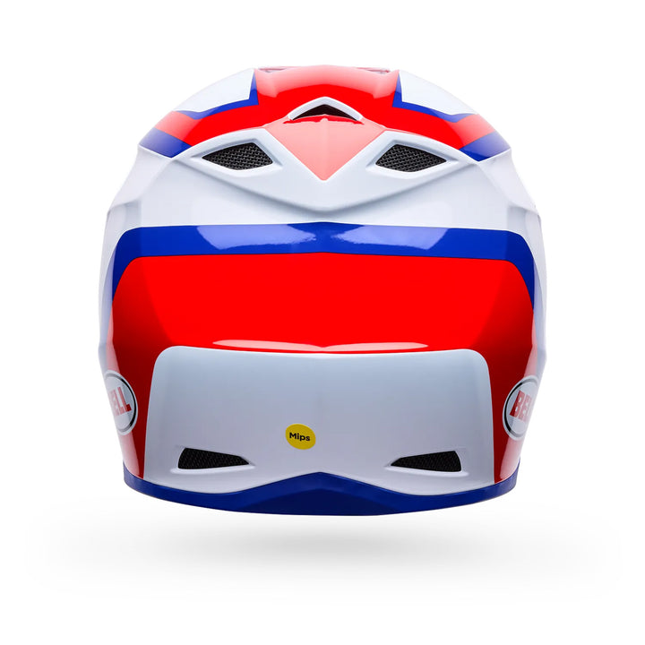 Bell MX-10 MIPS Dyno Helmet Red/White - Rear View