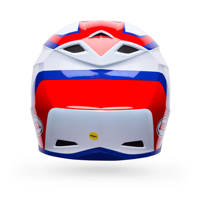 Bell MX-10 MIPS Dyno Helmet Red/White - Rear View
