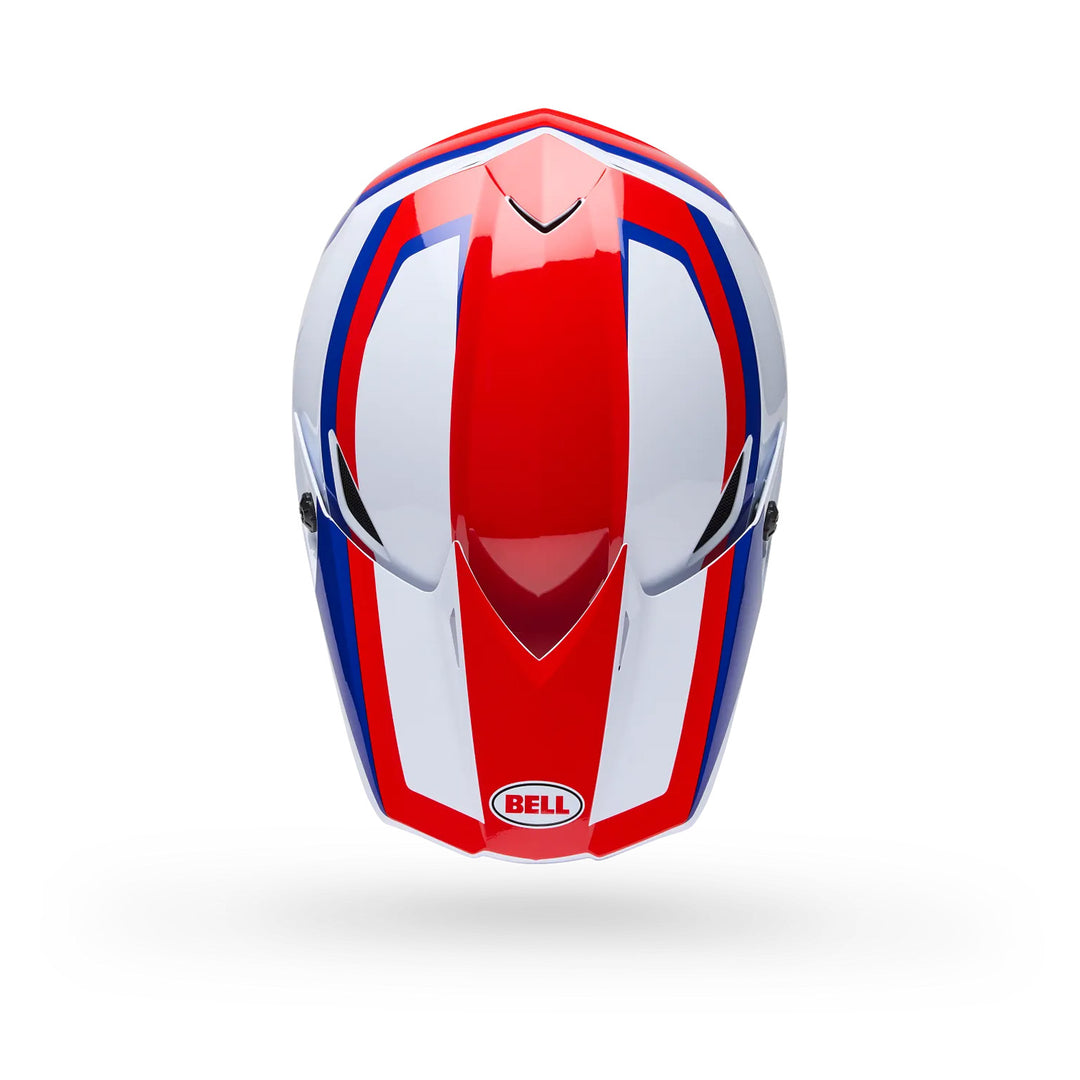 Bell MX-10 MIPS Dyno Helmet Red/White - Top Down View