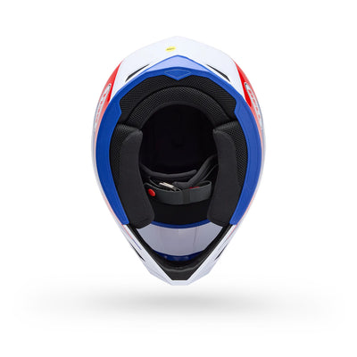 Bell MX-10 MIPS Dyno Helmet Red/White - Bottom Up View