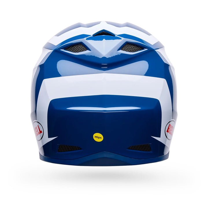 Bell MX-10 MIPS Talon Helmet Blue/White - Rear View