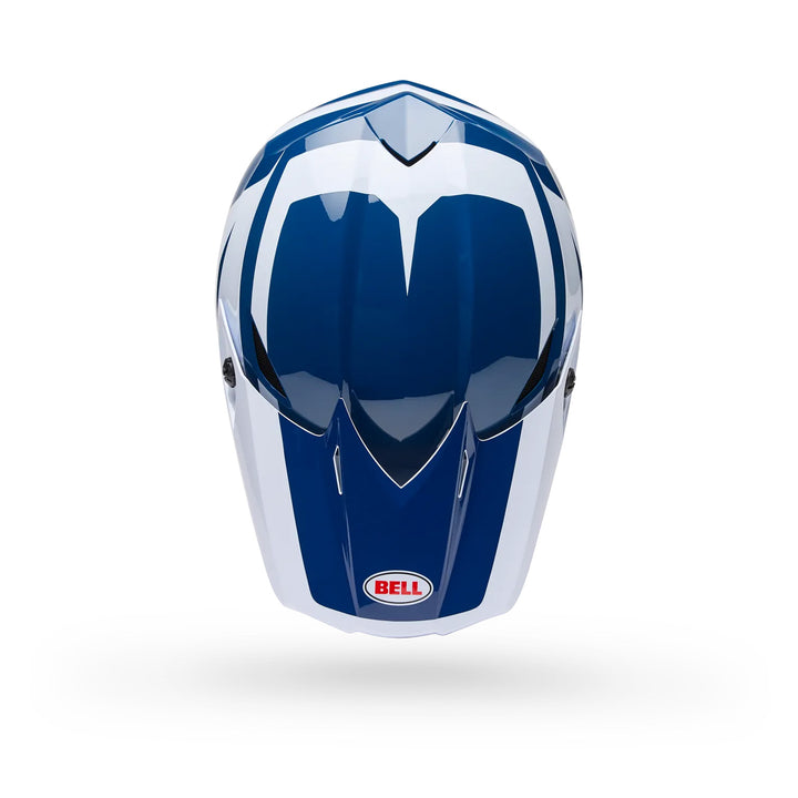 Bell MX-10 MIPS Talon Helmet Blue/White - Top Down View