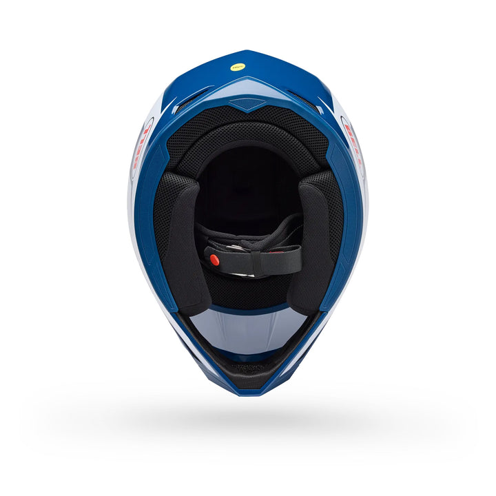 Bell MX-10 MIPS Talon Helmet Blue/White - Bottom Up View