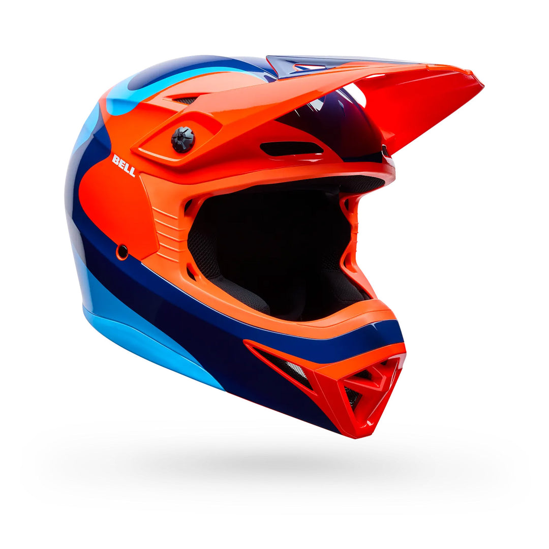 Bell MX-10 MIPS Wave Helmet Orange/Blue - Front Side View