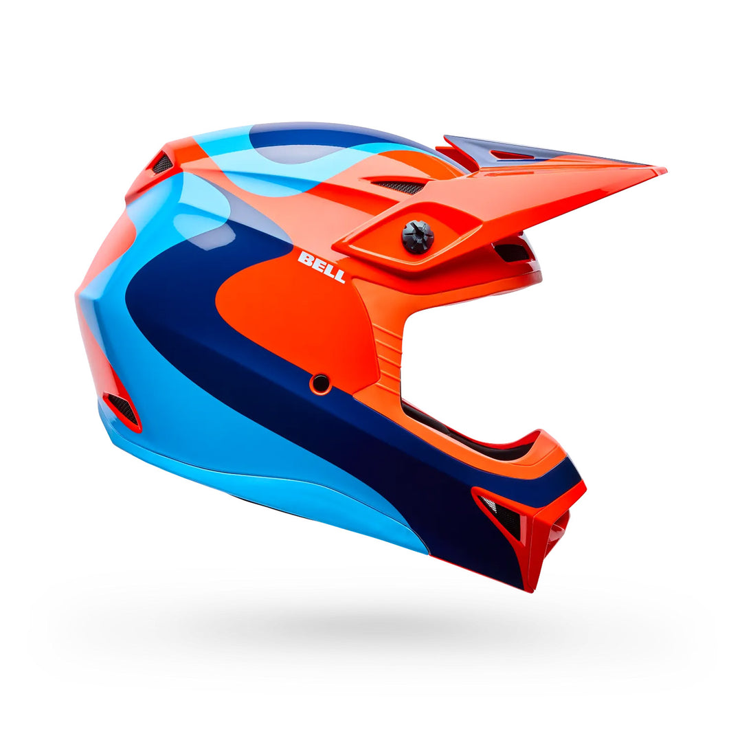 Bell MX-10 MIPS Wave Helmet Orange/Blue - Side View