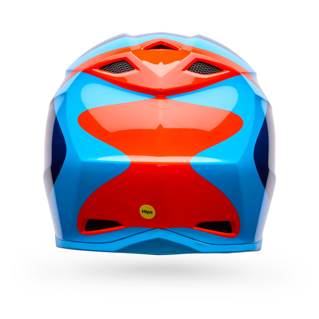 Bell MX-10 MIPS Wave Helmet Orange/Blue - Rear View