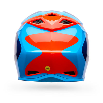 Bell MX-10 MIPS Wave Helmet Orange/Blue - Rear View