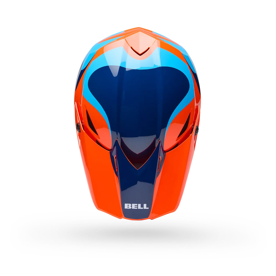 Bell MX-10 MIPS Wave Helmet Orange/Blue - Top Down View