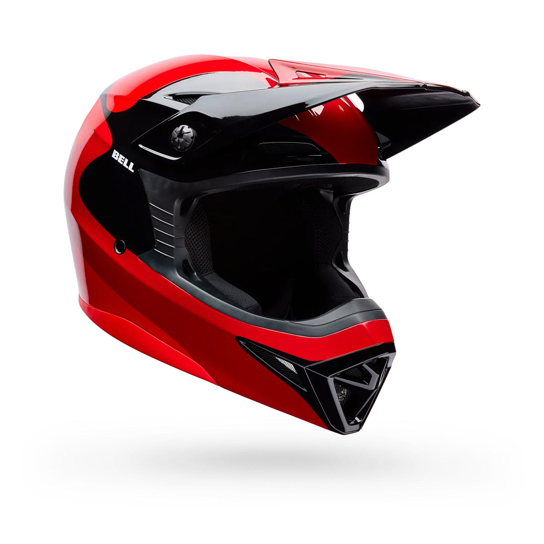 Bell MX-10 MIPS Wave Helmet Red/Black - Front Side View