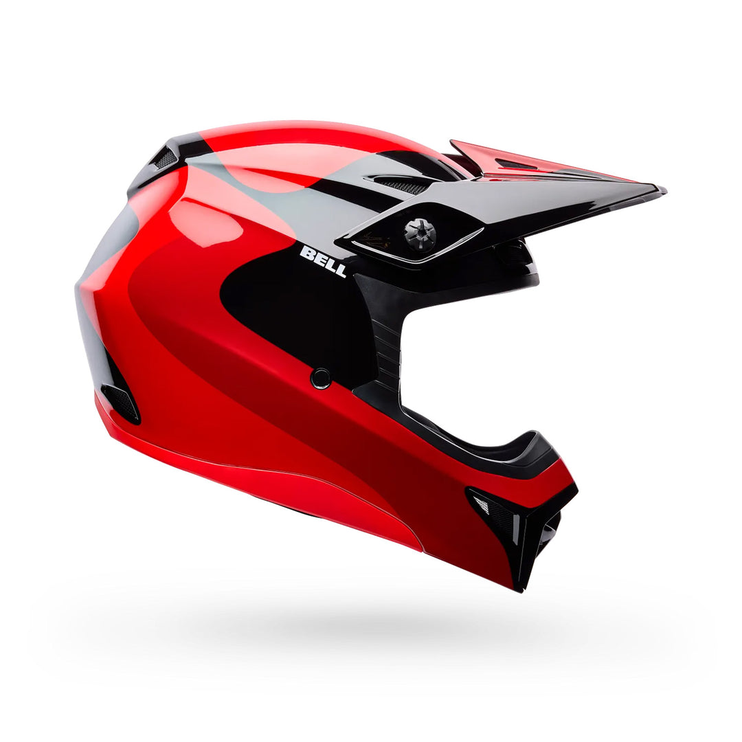 Bell MX-10 MIPS Wave Helmet Red/Black - Side View