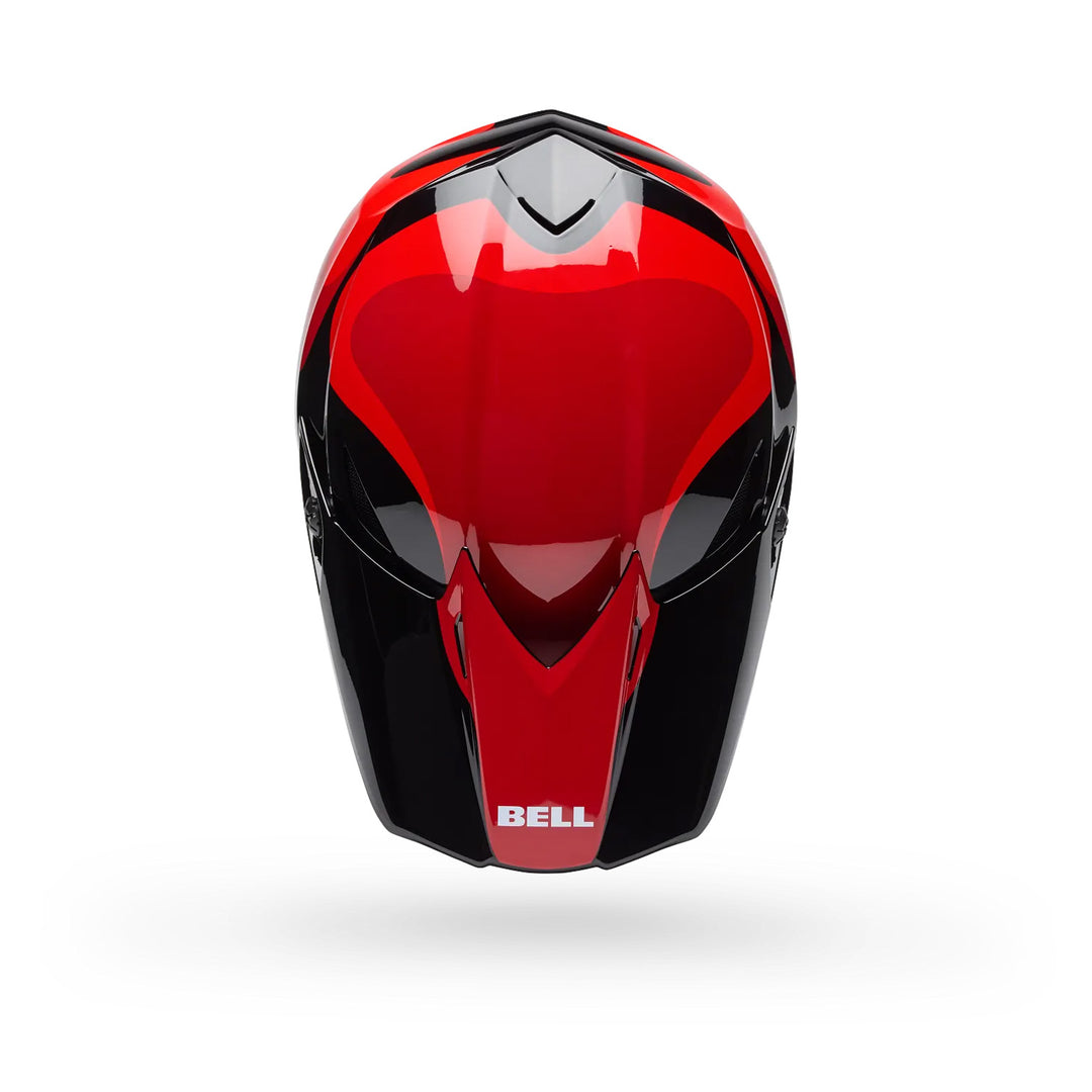 Bell MX-10 MIPS Wave Helmet Red/Black - Top Down View