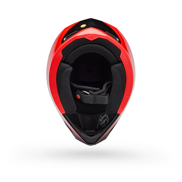Bell MX-10 MIPS Wave Helmet Red/Black - Bottom Up View