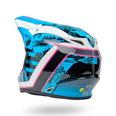 Bell MX-9 MIPS Breakdance Helmet Blue/Pink - Rear Left Side View