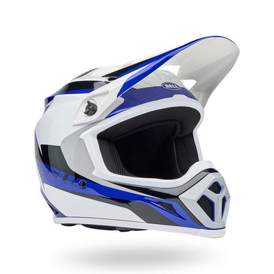 Bell MX-9 MIPS Rift Helmet Blue/White - Front Right Side View