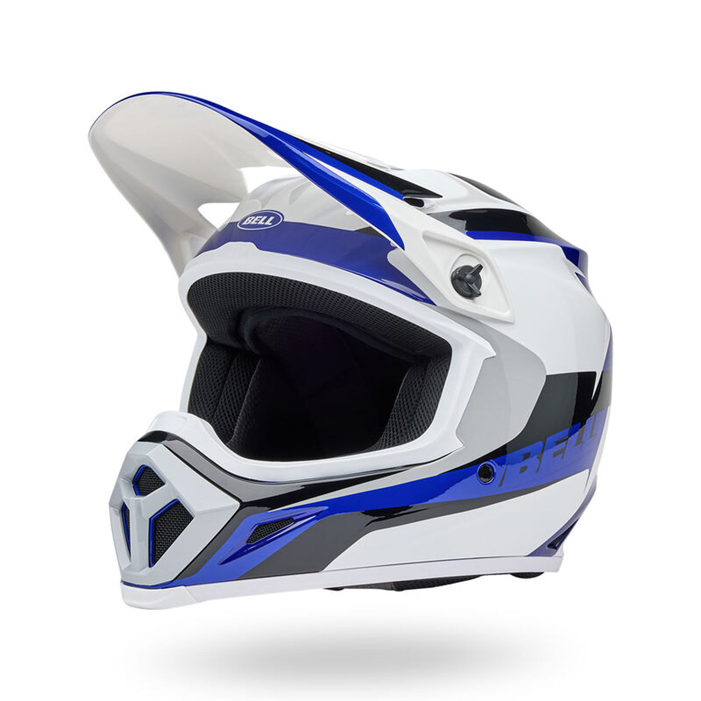 Bell MX-9 MIPS Rift Helmet Blue/White - Front Left Side View