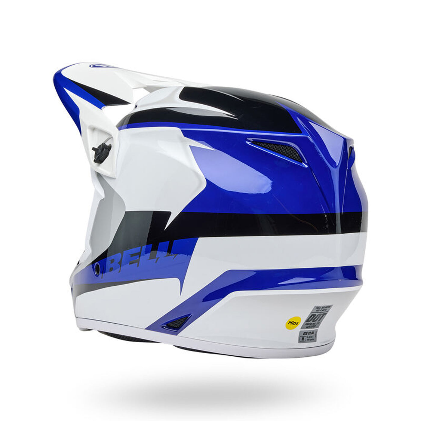 Bell MX-9 MIPS Rift Helmet Blue/White - Rear Left Side View