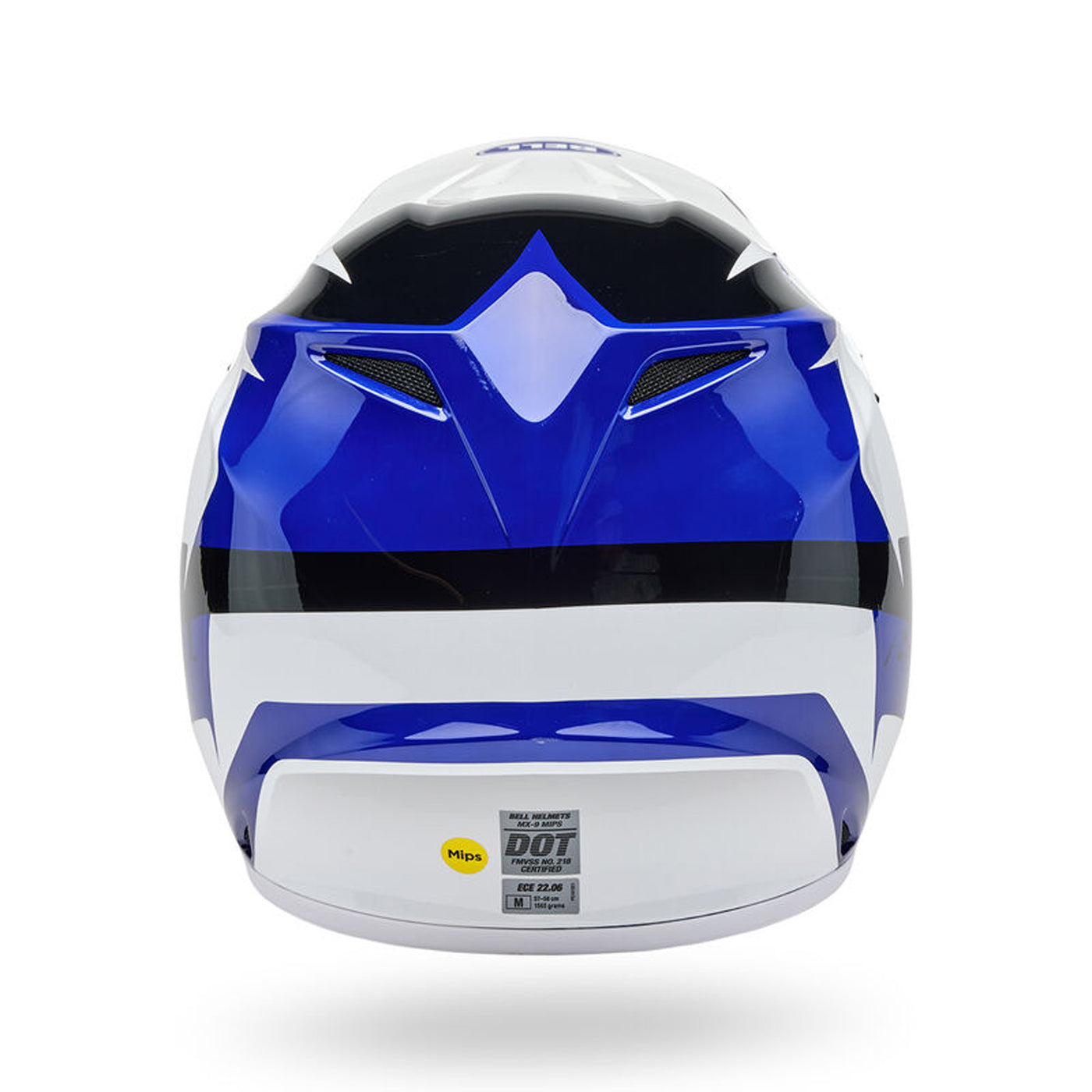 Bell MX-9 MIPS Rift Helmet Blue/White - Rear View