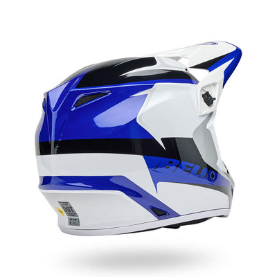 Bell MX-9 MIPS Rift Helmet Blue/White - Rear Right Side View