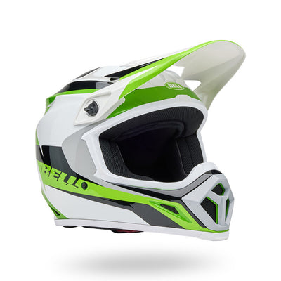 Bell MX-9 MIPS Rift Helmet Green/White - Front Right Side View