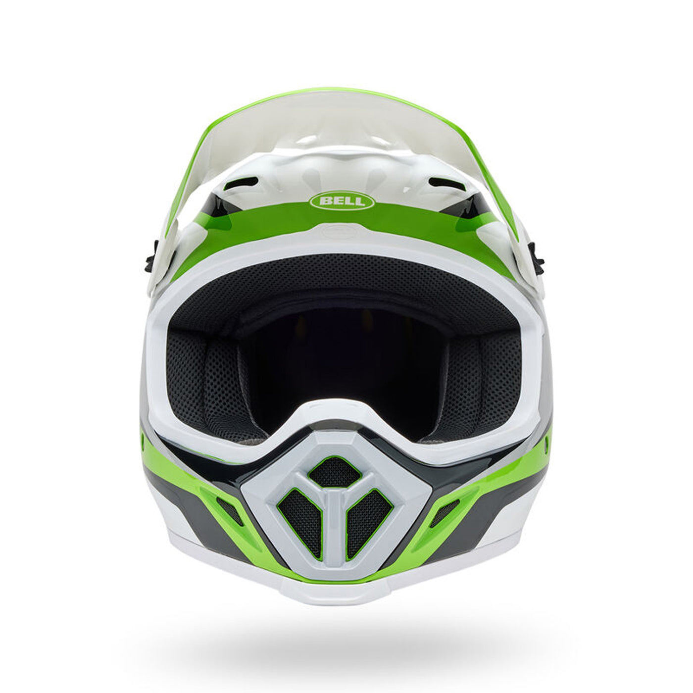 Bell MX-9 MIPS Rift Helmet Green/White - Front View