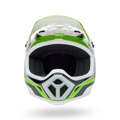 Bell MX-9 MIPS Rift Helmet Green/White - Front View