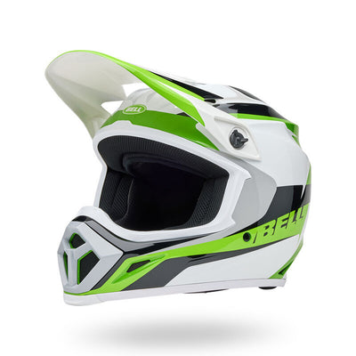 Bell MX-9 MIPS Rift Helmet Green/White - Front Left Side View