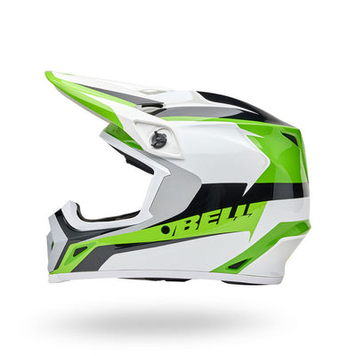 Bell MX-9 MIPS Rift Helmet Green/White - Left Side View