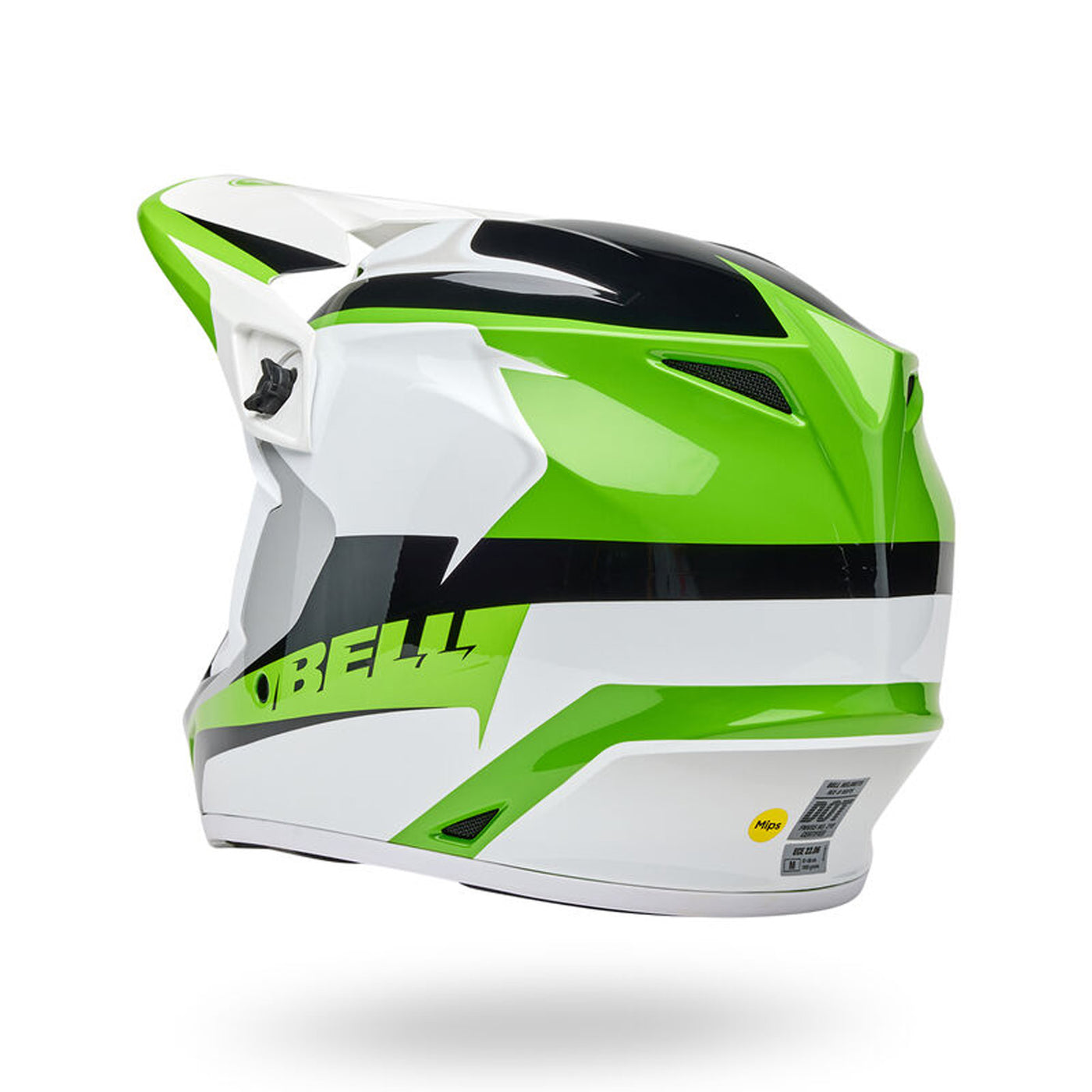 Bell MX-9 MIPS Rift Helmet Green/White - Rear Left Side View