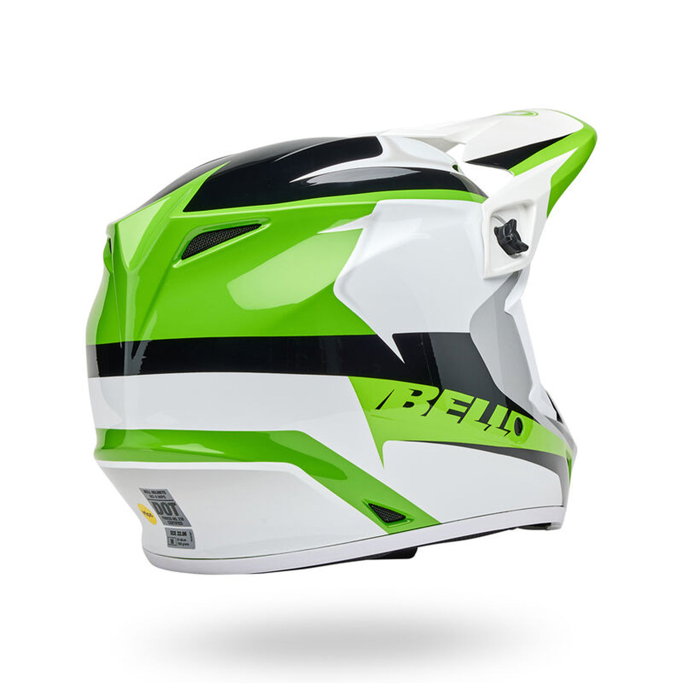 Bell MX-9 MIPS Rift Helmet Green/White - Rear Right Side View