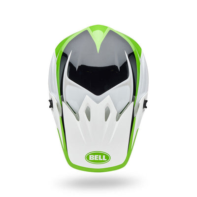 Bell MX-9 MIPS Rift Helmet Green/White - Top Down View