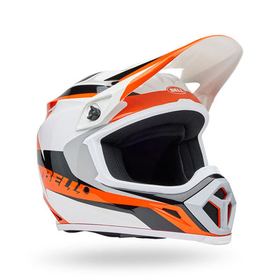 Bell MX-9 MIPS Rift Helmet Orange/White - Front Right Side View