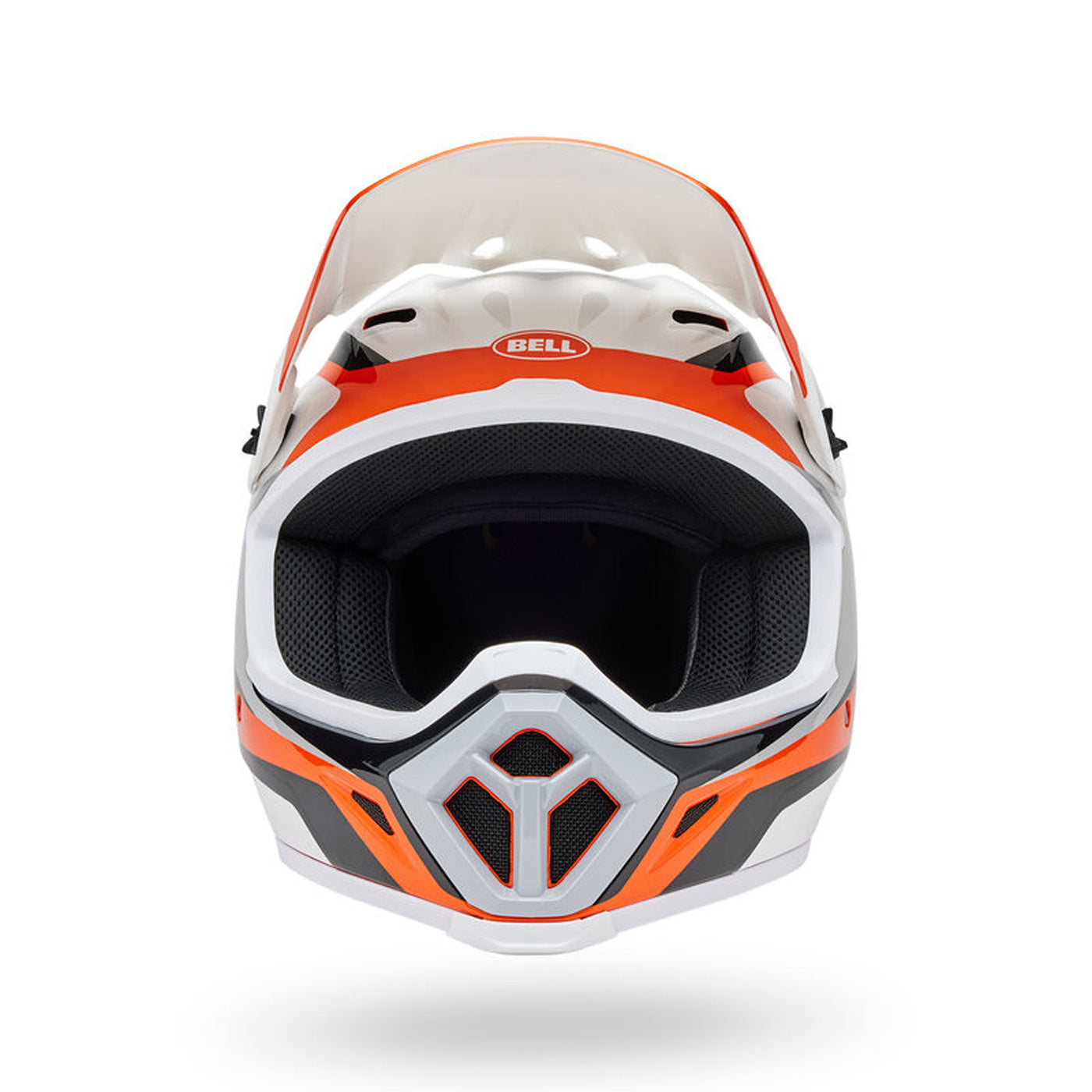 Bell MX-9 MIPS Rift Helmet Orange/White - Front View