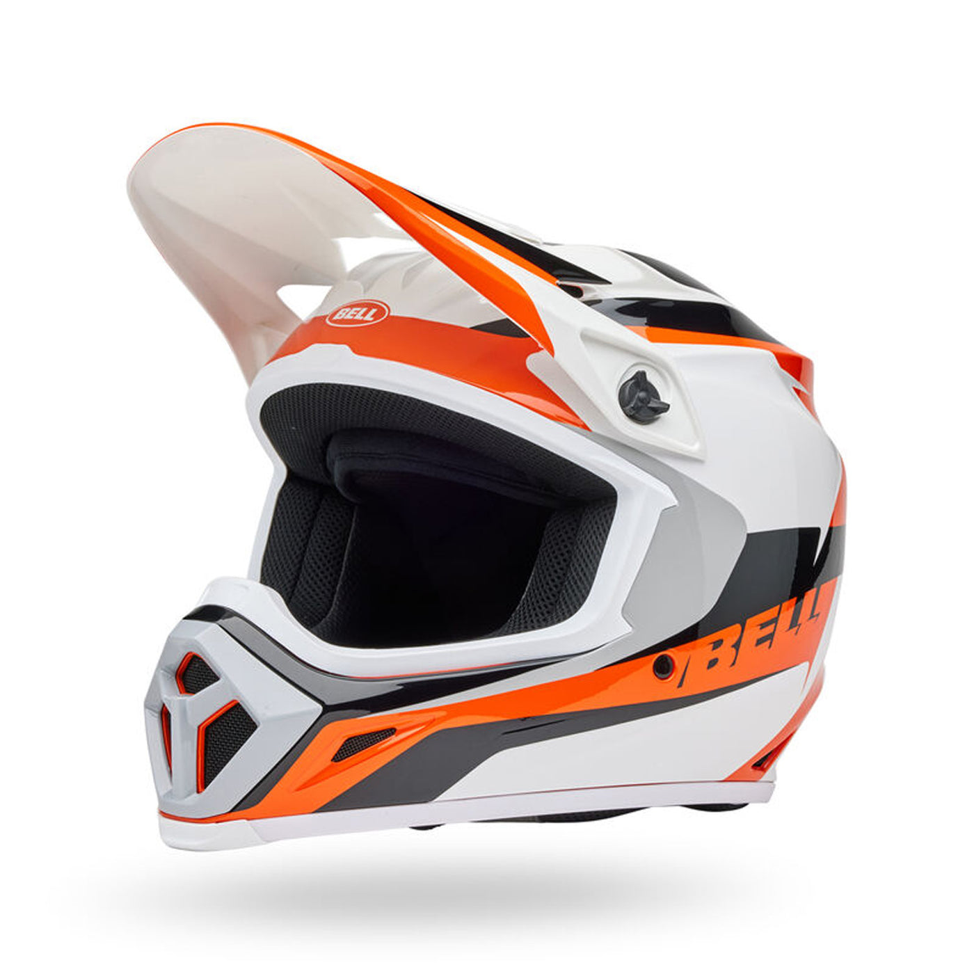 Bell MX-9 MIPS Rift Helmet Orange/White - Front Left Side View